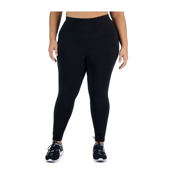NWT ID Ideology Women Colorblock High Waisted Leggings Black Sz 3X $50 JJ483 - Picture 1 of 1